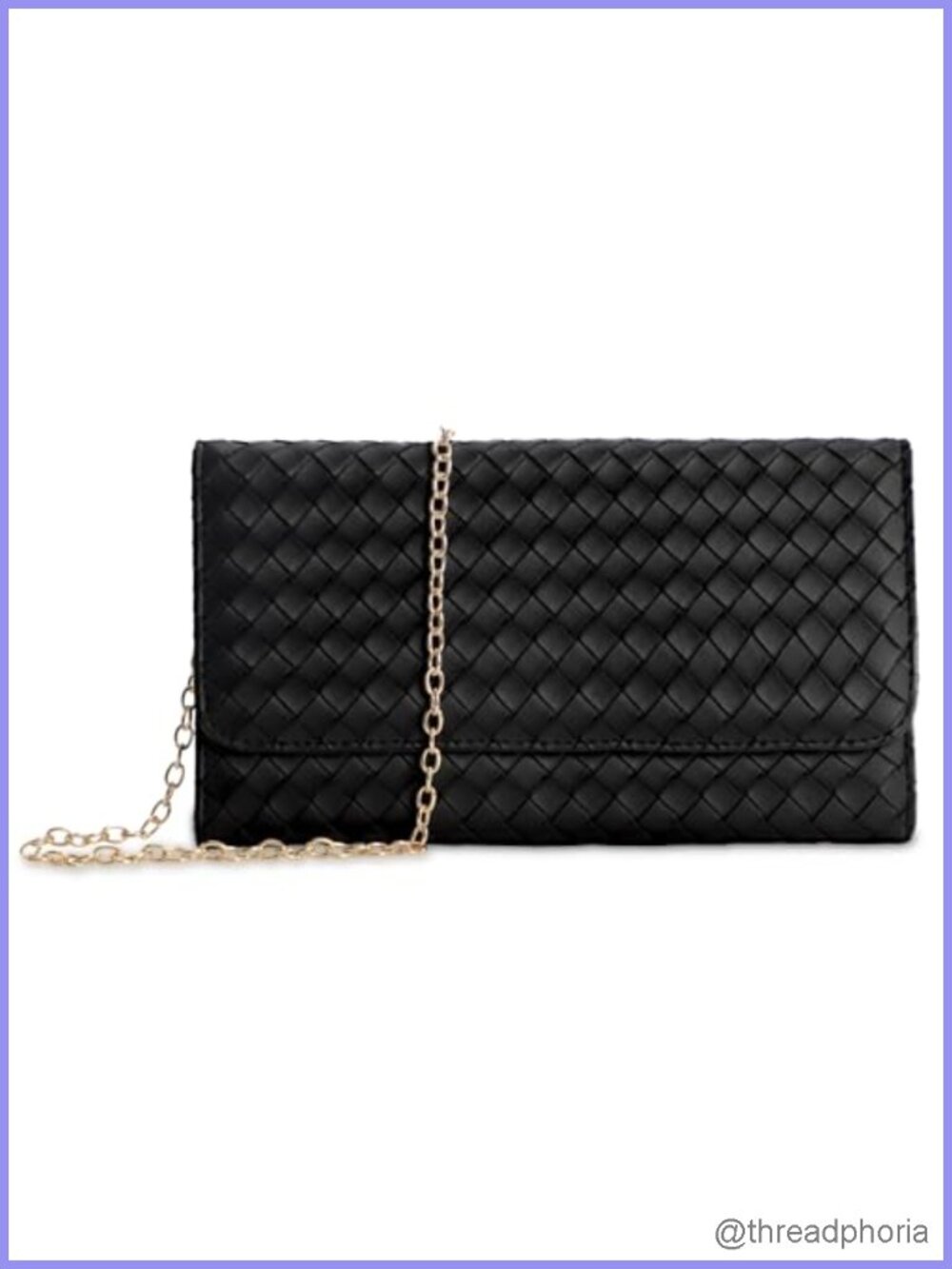 Vegan Leather Crossbody Bag with Removable Chain and Card Slots